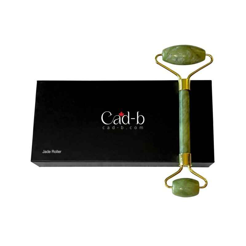 Image of Jade Facial Roller - Lymphatic Drainage Face Roller for Puffiness & Glowing Skin - Organic, Vegan, Cruelty-Free | CAD B | JR12