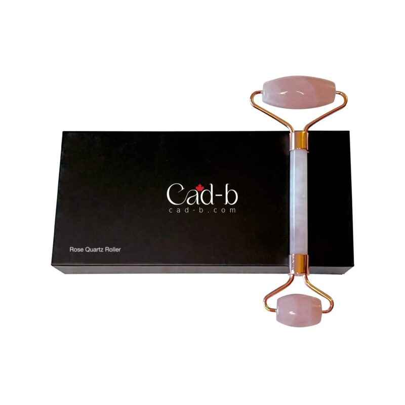 Image of Facial Roller – Rose Quartz Roller - Lymphatic Drainage Face Roller for Puffiness & Glowing Skin | Organic, Vegan, Cruelty-Free | CAD B | QZ1