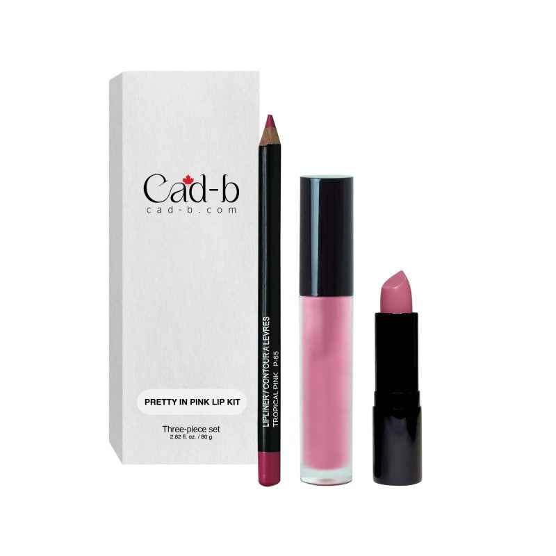 Image of Lip Kit – Pretty In Pink – LKLPIP | 3-Piece Lip Liner, Lipstick & Gloss Set | Paraben-Free, Cruelty-Free