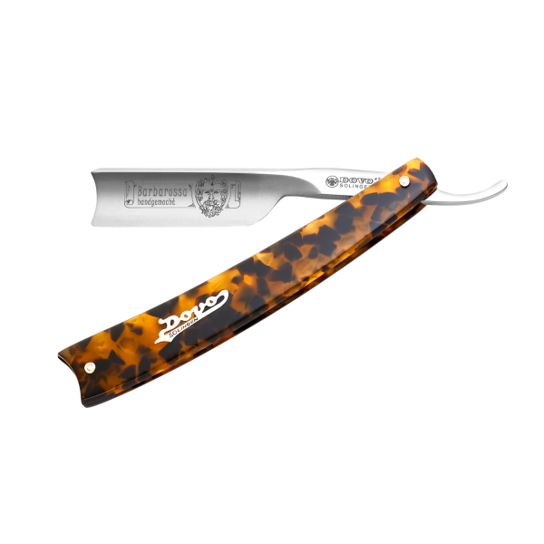 Image of DV-803513, Dovo Straight Razor Barbarossa, 5/8”, carbon, 1/1 full hollow, Spanish head-1