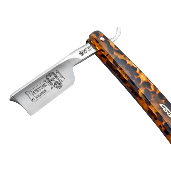 Image of DV-803513, Dovo Straight Razor Barbarossa, 5/8”, carbon, 1/1 full hollow, Spanish head-2