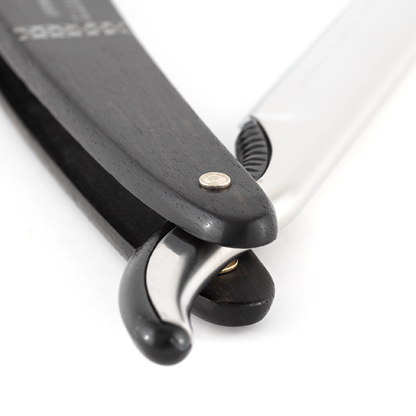 Image of Dovo Shavette, Stainless Steel with Ebony Wood Handle & Lazer Silver Inlay-3