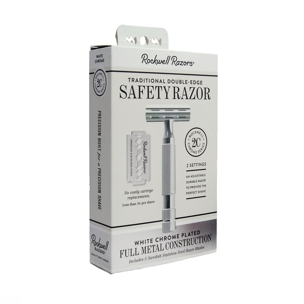 Image of Rockwell 2C Adjustable DE Safety Razor - White Chrome (2 Settings)-2