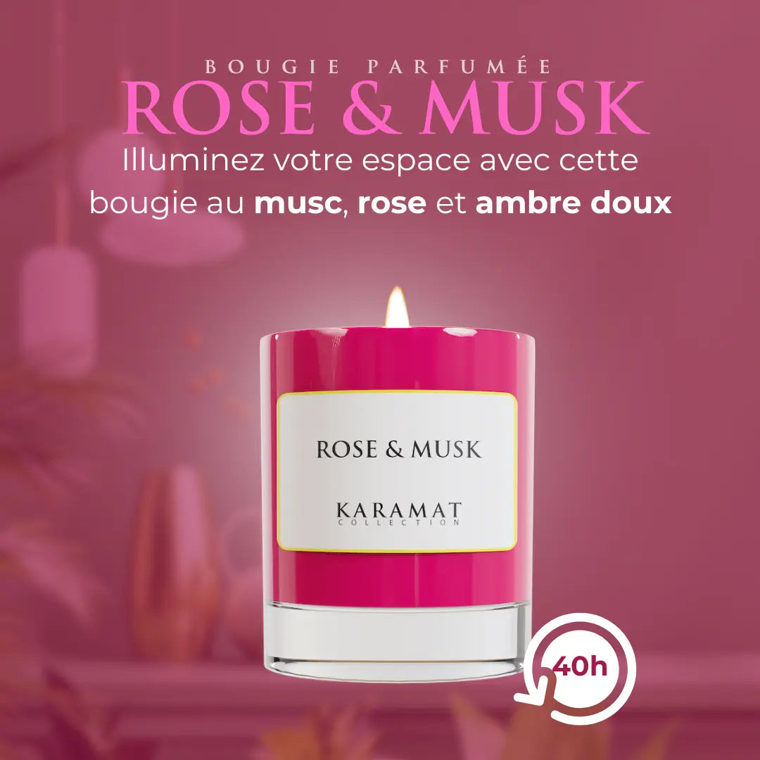 Image of bougie parfumée Rose & Musk – Harmonie Florale-1