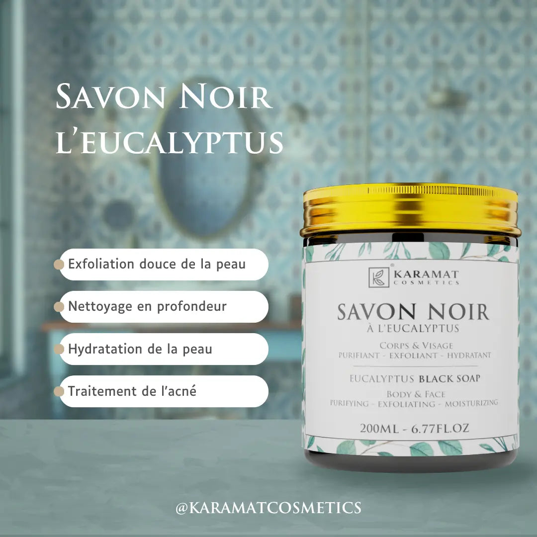 Image of Savon Noir Eucalyptus 200ml | Puissance Purifiante et Rafraîchissement Intense-1