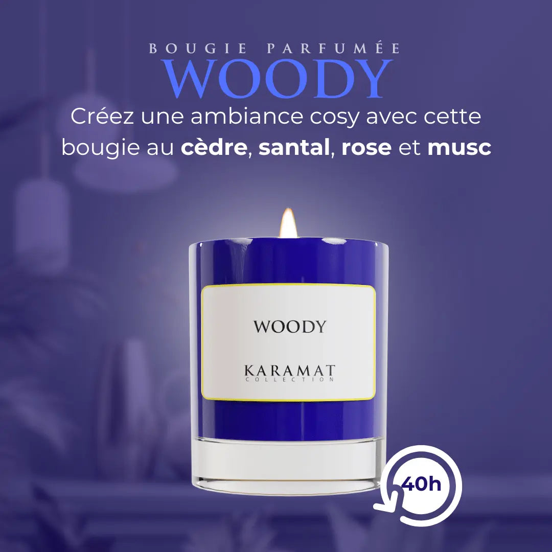 Image of bougie parfumée Woody – Essence de Forêt-1