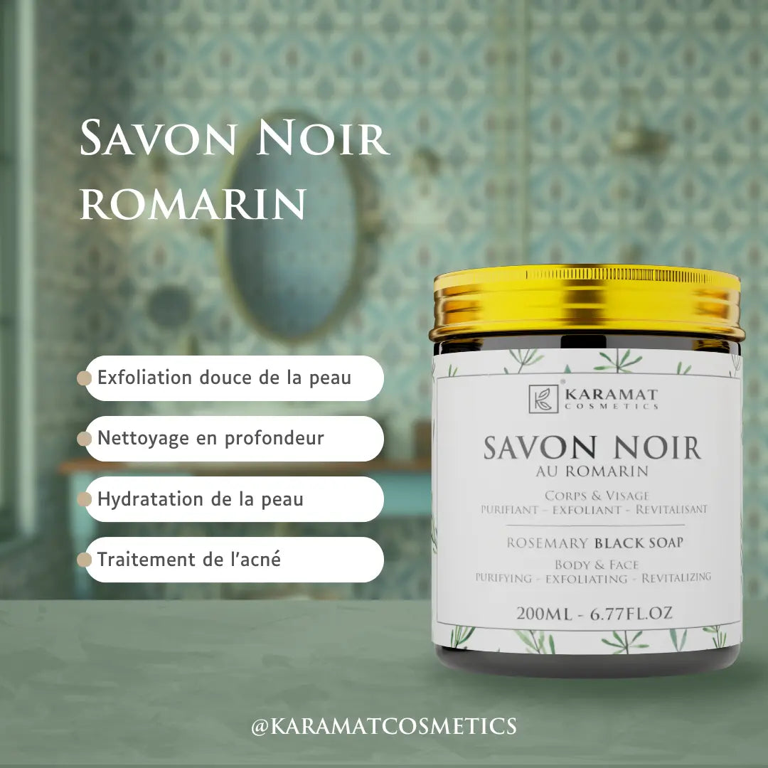 Image of Savon Noir Revitalisant au Romarin – 200ml-1