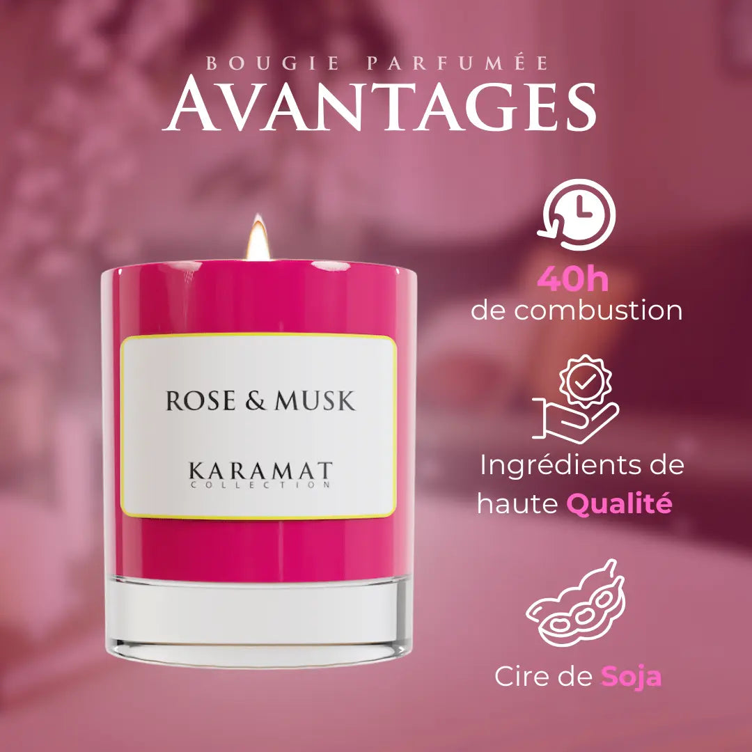 Image of bougie parfumée Rose & Musk – Harmonie Florale-2