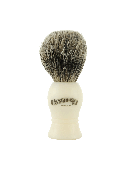 Image of Col. Conk Badger Shaving Brush, H:102, K:19, Faux Ivory Handle (Cream)-0