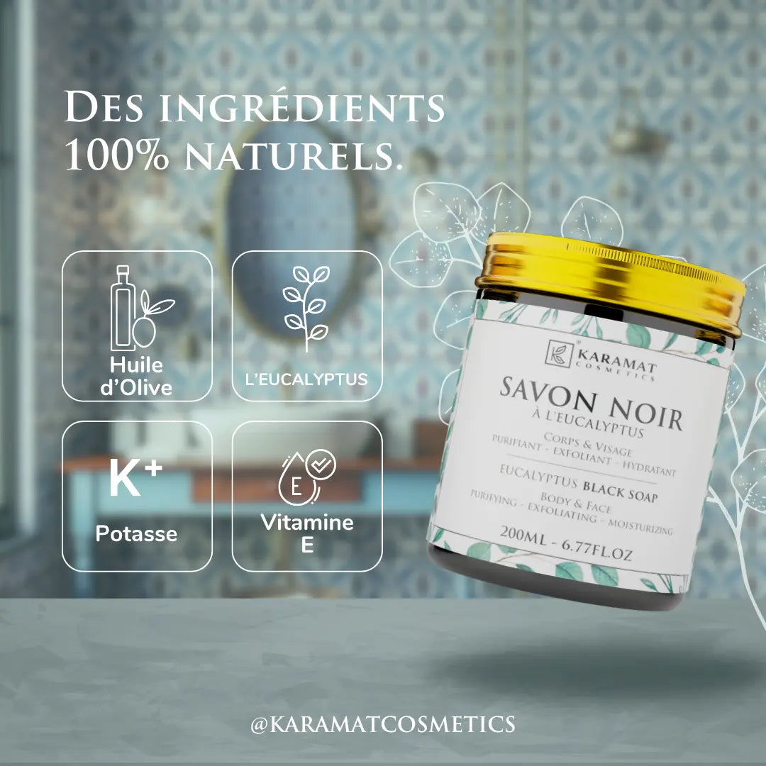 Image of Savon Noir Eucalyptus 200ml | Puissance Purifiante et Rafraîchissement Intense-2