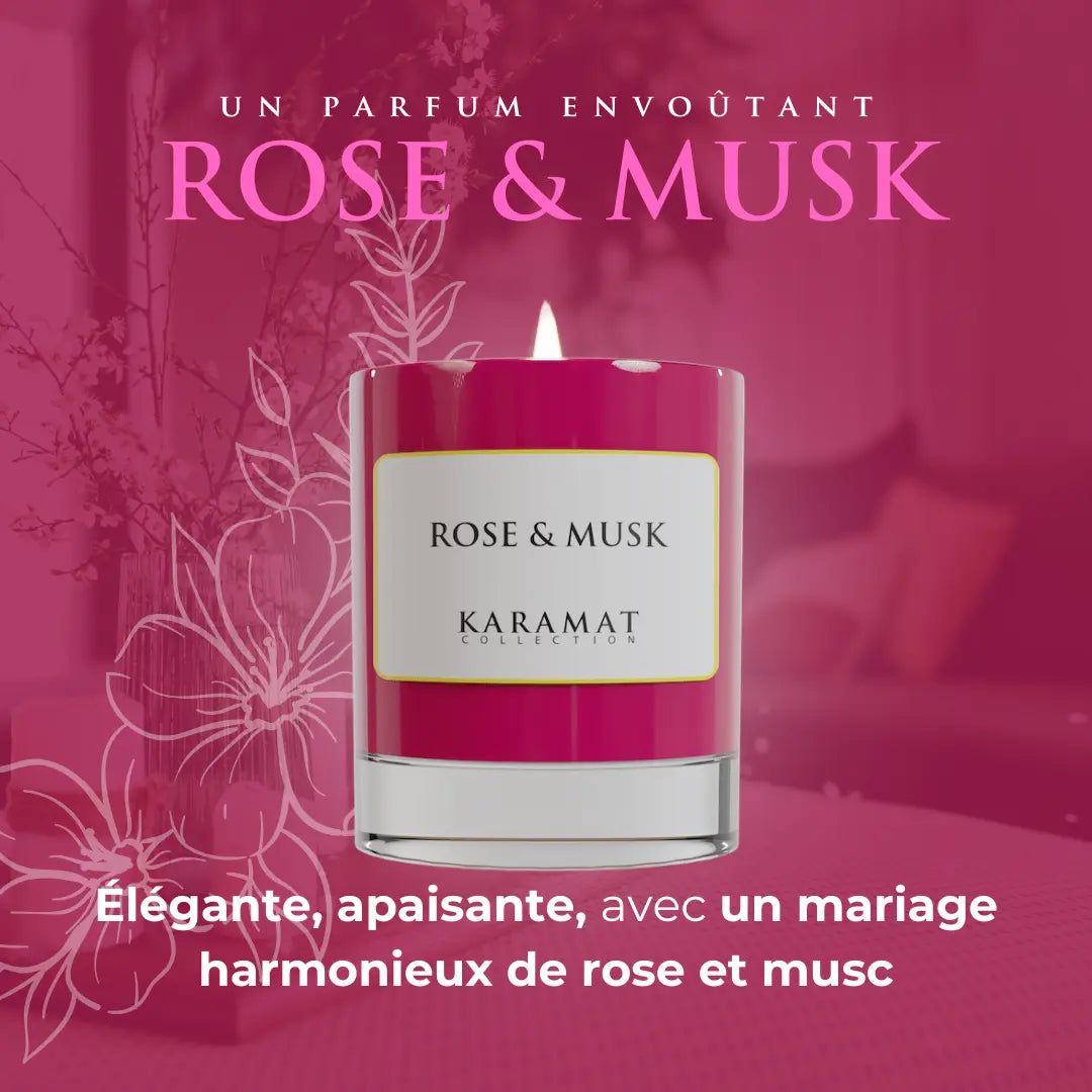 Image of bougie parfumée Rose & Musk – Harmonie Florale-3