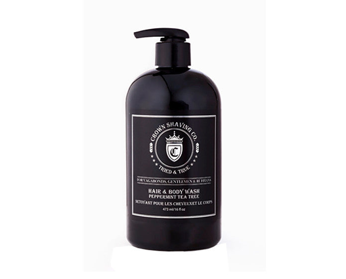 Image of Crown Shaving Peppermint Tea Tree Hair & Body Wash 16oz-0