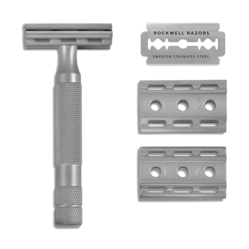 Image of Rockwell 6S Stainless Steel Adjustable DE Safety Razor - Matte Stainless (6 Settings)-0