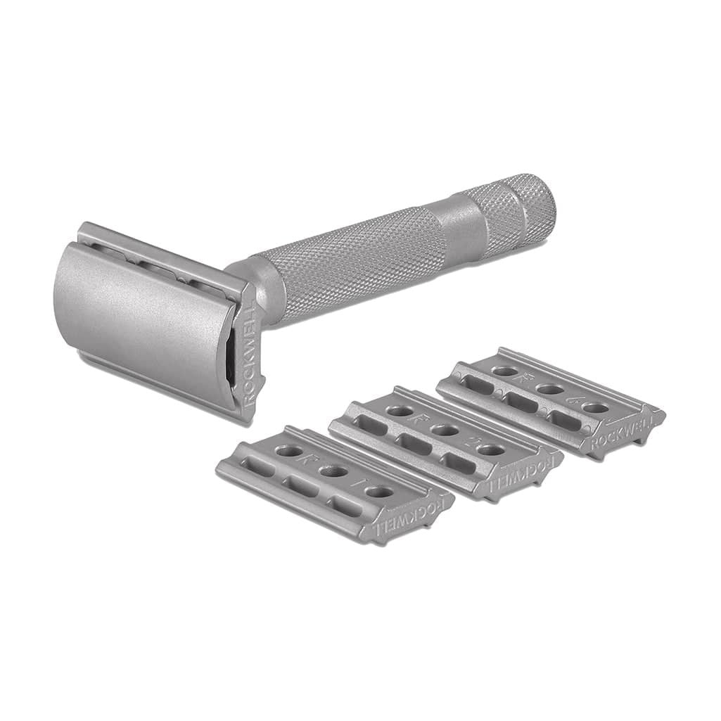 Image of Rockwell 6S Stainless Steel Adjustable DE Safety Razor - Matte Stainless (6 Settings)-2
