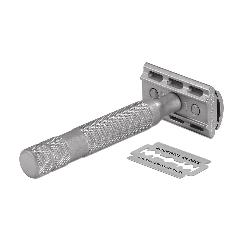 Image of Rockwell 6S Stainless Steel Adjustable DE Safety Razor - Matte Stainless (6 Settings)-4