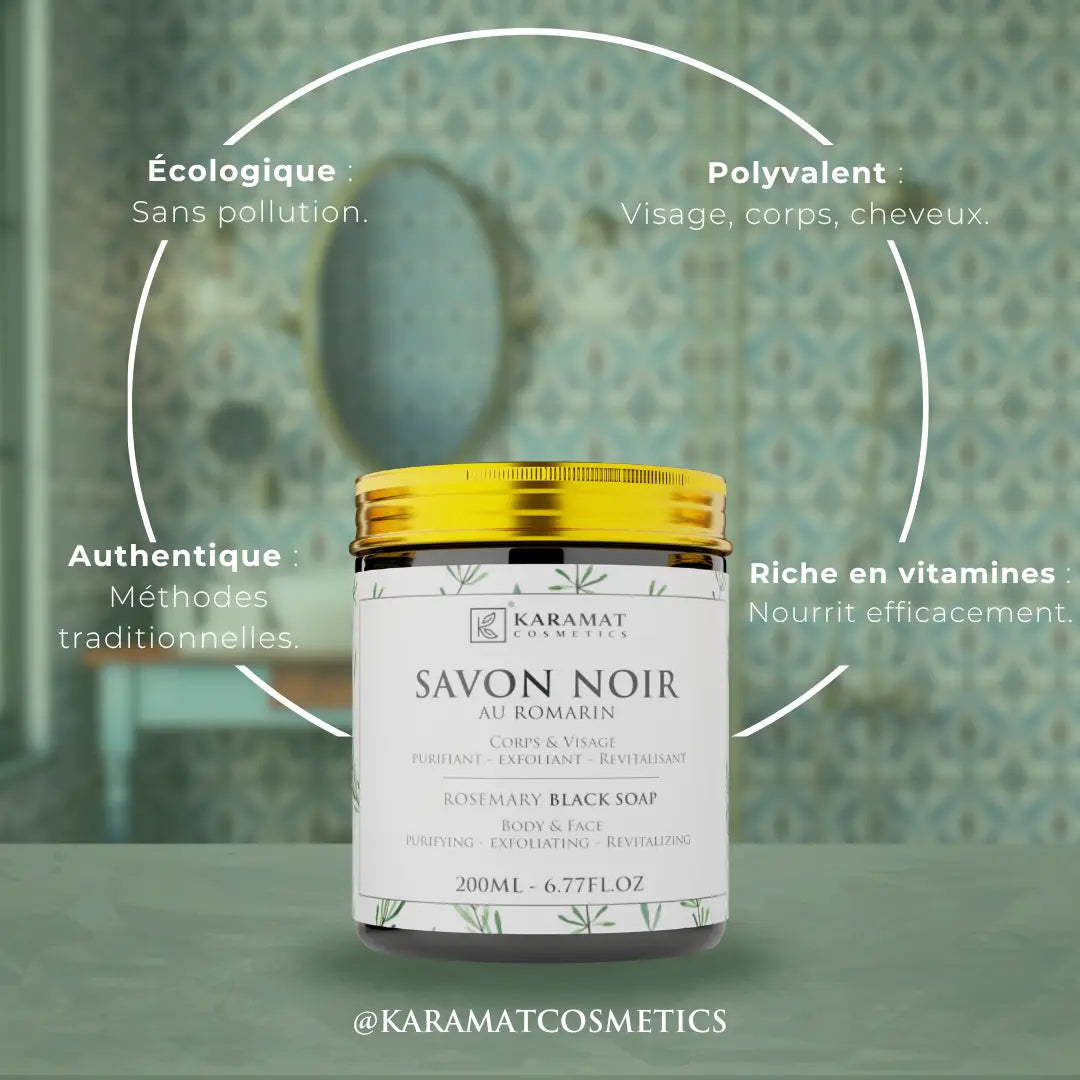 Image of Savon Noir Revitalisant au Romarin – 200ml-4