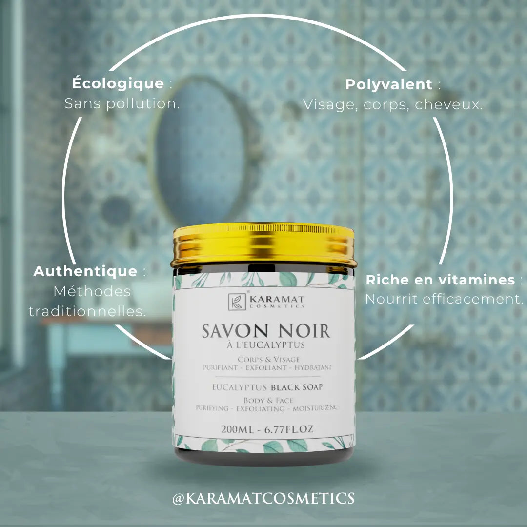 Image of Savon Noir Eucalyptus 200ml | Puissance Purifiante et Rafraîchissement Intense-3