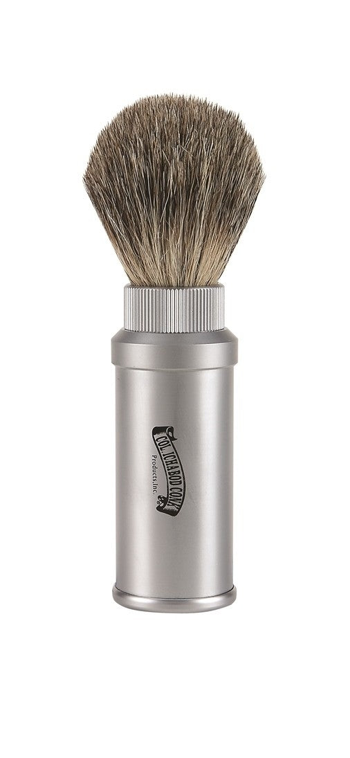 Image of Col. Conk Badger Travel Shave Brush, Matte  Aluminium Case-0