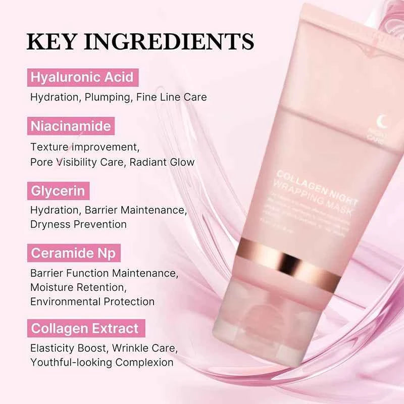 Image of 5PC Koreanische Kollagen Verpackung Peel Off Gesichtsmaske Elastizität Feuchtigkeit Reduziert Durchhängen Mattheit Hydrolysierte Kollagen Hautpflege
