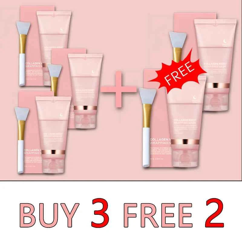 Image of 5PC Koreanische Kollagen Verpackung Peel Off Gesichtsmaske Elastizität Feuchtigkeit Reduziert Durchhängen Mattheit Hydrolysierte Kollagen Hautpflege