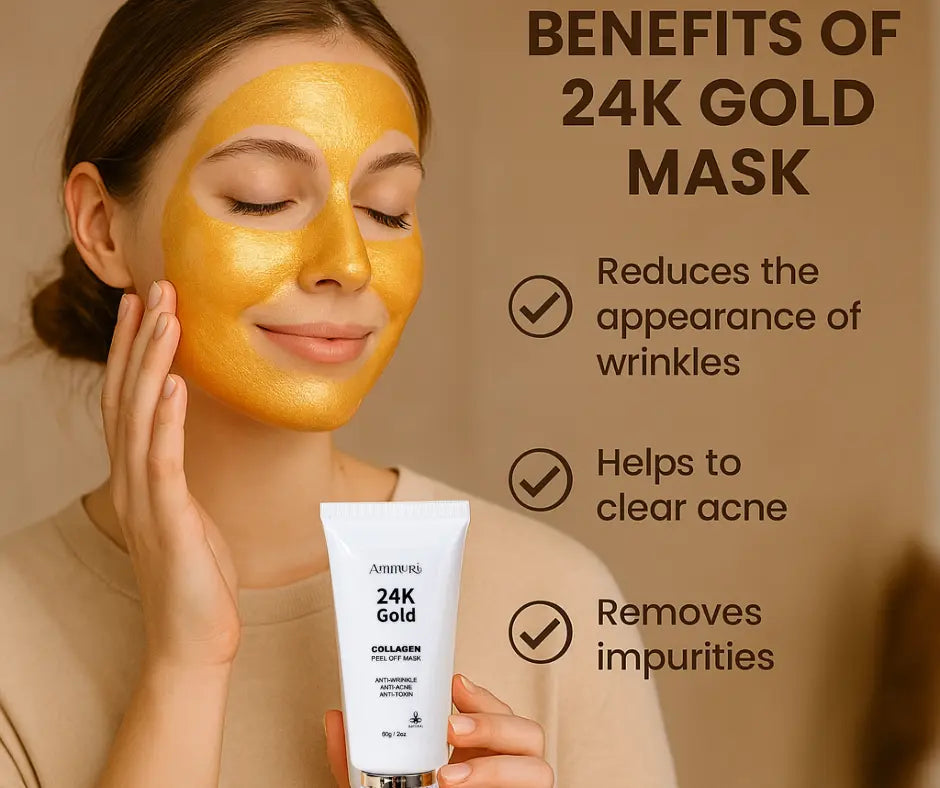 Image of Ammuri 24K Gold Peel-Off Face Mask – Deep Cleansing & Brightening Pore Minimiser (60ml)-4