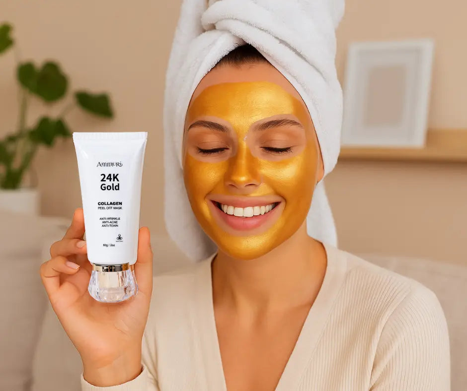 Image of Ammuri 24K Gold Peel-Off Face Mask – Deep Cleansing & Brightening Pore Minimiser (60ml)-2