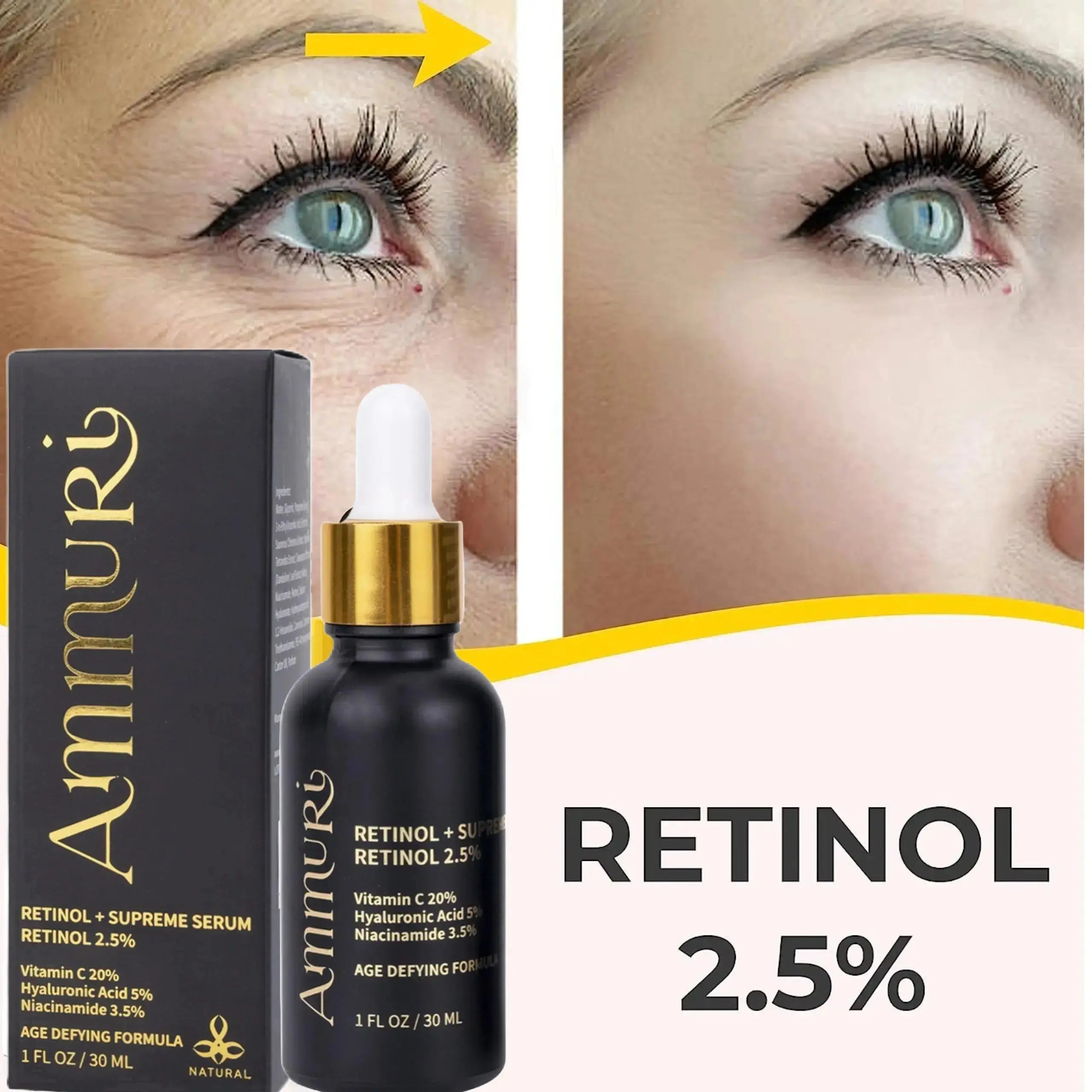 Image of Ammuri Pro-Retinol 2.5% Face Serum - Anti Aging Retinol Serum-1