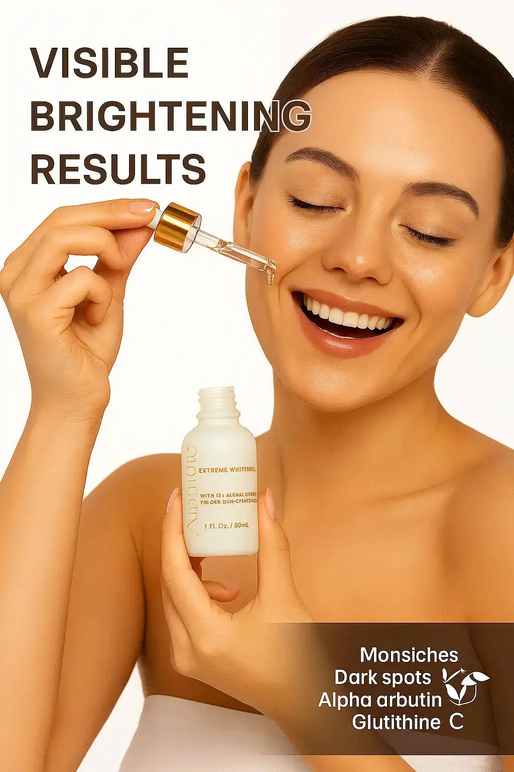 Image of Ammuri Brightening Face Serum with Kojic Acid, Alpha Arbutin, Glutathione & Niacinamide | Dark Spot Corrector for Even Skin Tone – 30ml-1