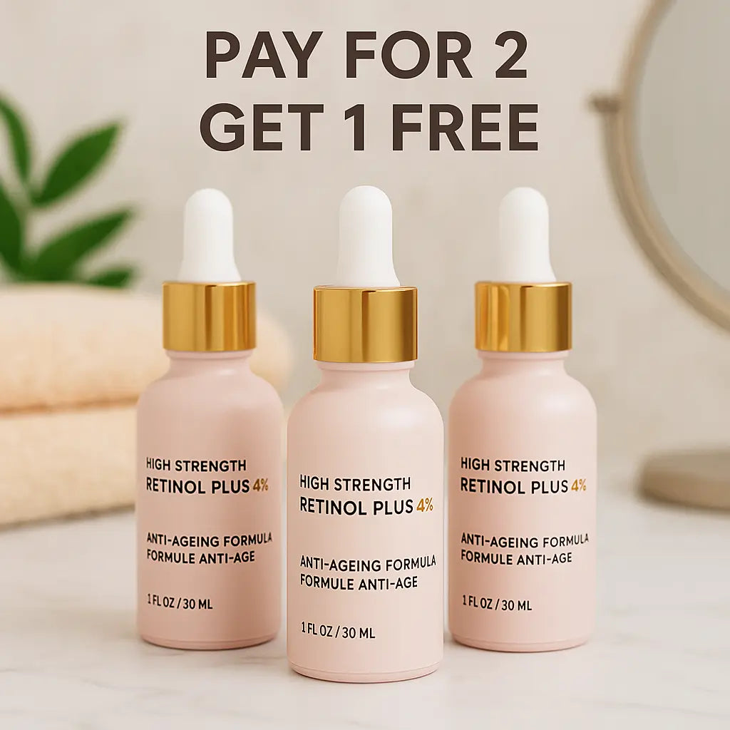 Image of Ammuri High Strength Retinol Serum 4% Plus – Anti-Ageing Formula for Wrinkles, Fine Lines, Dark Spots & Firming – Face Serum with Vitamin Support – 3 Pack (30ml Each)-0