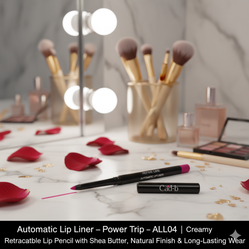 Image of Automatic Lip Liner – Power Trip – ALL04 | Creamy Retractable Lip Pencil with Shea Butter, Natural Finish & Long-Lasting Wear