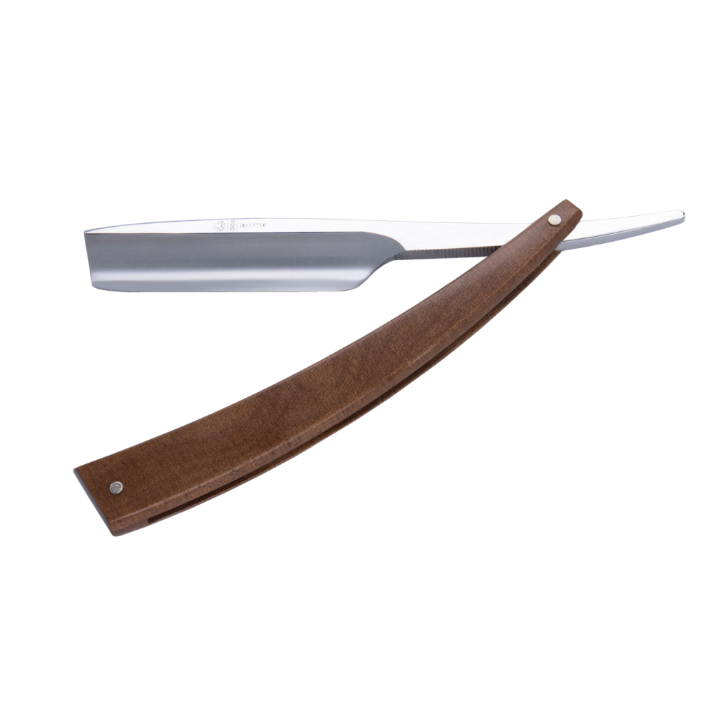 Image of DV-8009143, Dovo Straight Razor EDO, 5/8”, carbon, 1/1 full hollow, Ultra compressed beech wood-0