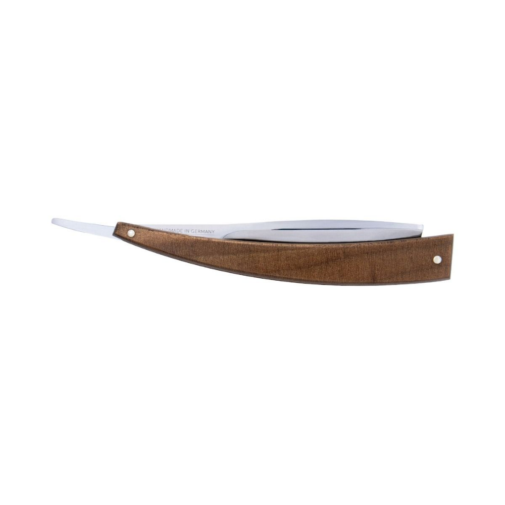 Image of DV-8009143, Dovo Straight Razor EDO, 5/8”, carbon, 1/1 full hollow, Ultra compressed beech wood-2