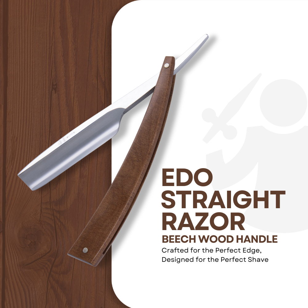 Image of DV-8009143, Dovo Straight Razor EDO, 5/8”, carbon, 1/1 full hollow, Ultra compressed beech wood-3