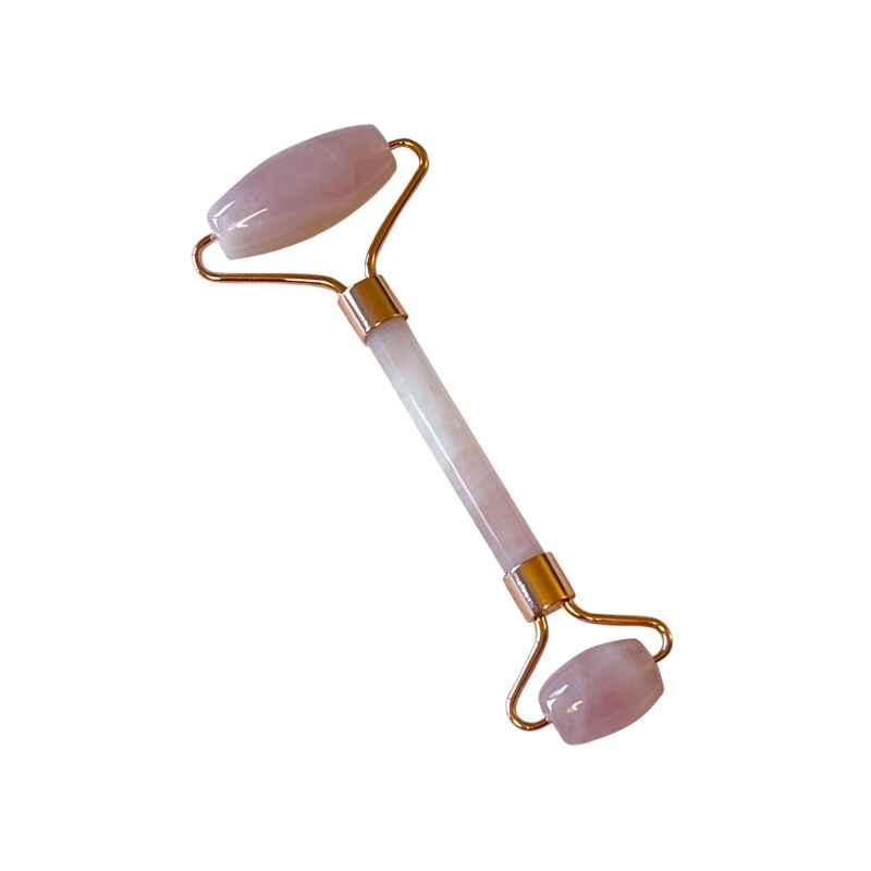 Image of Facial Roller – Rose Quartz Roller - Lymphatic Drainage Face Roller for Puffiness & Glowing Skin | Organic, Vegan, Cruelty-Free | CAD B | QZ1