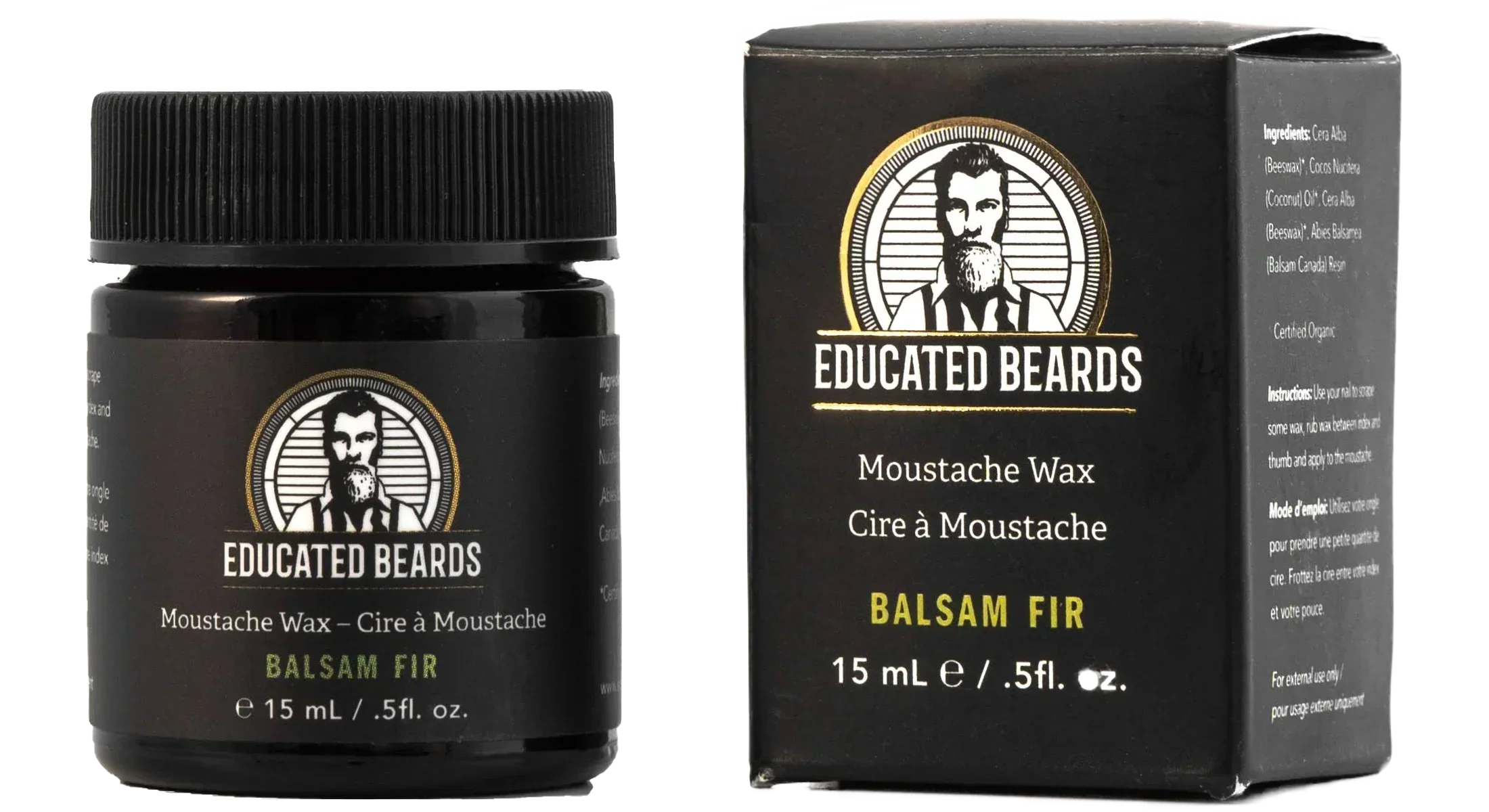 Image of Educated Beards Balsam Fir Moustache Wax 15ml-0