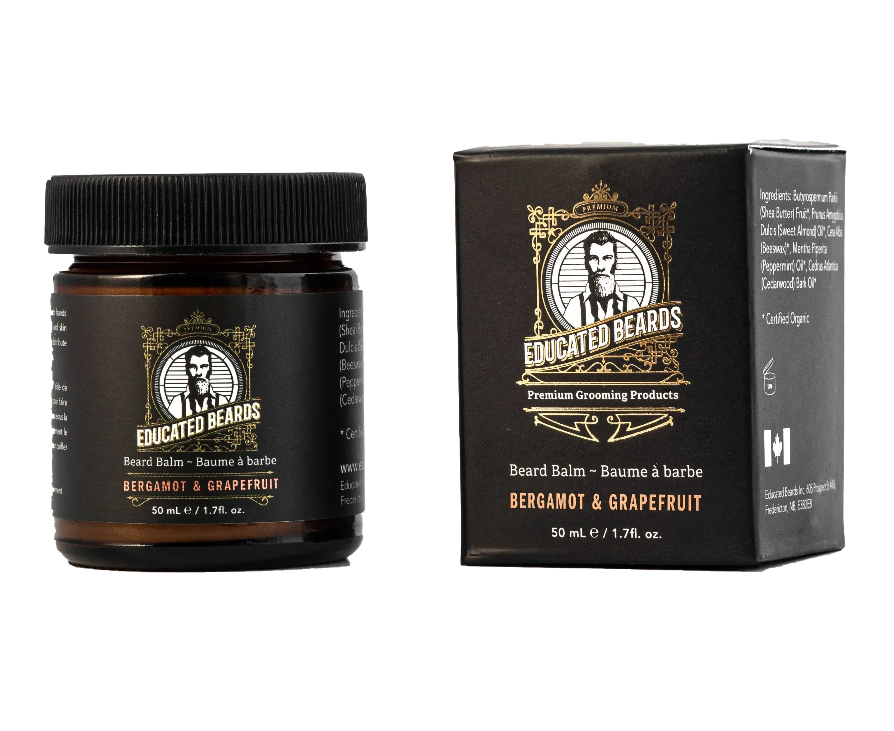 Image of Educated Beards Organic Beard Balm - Bergamot Grapefruit, 50ml-0