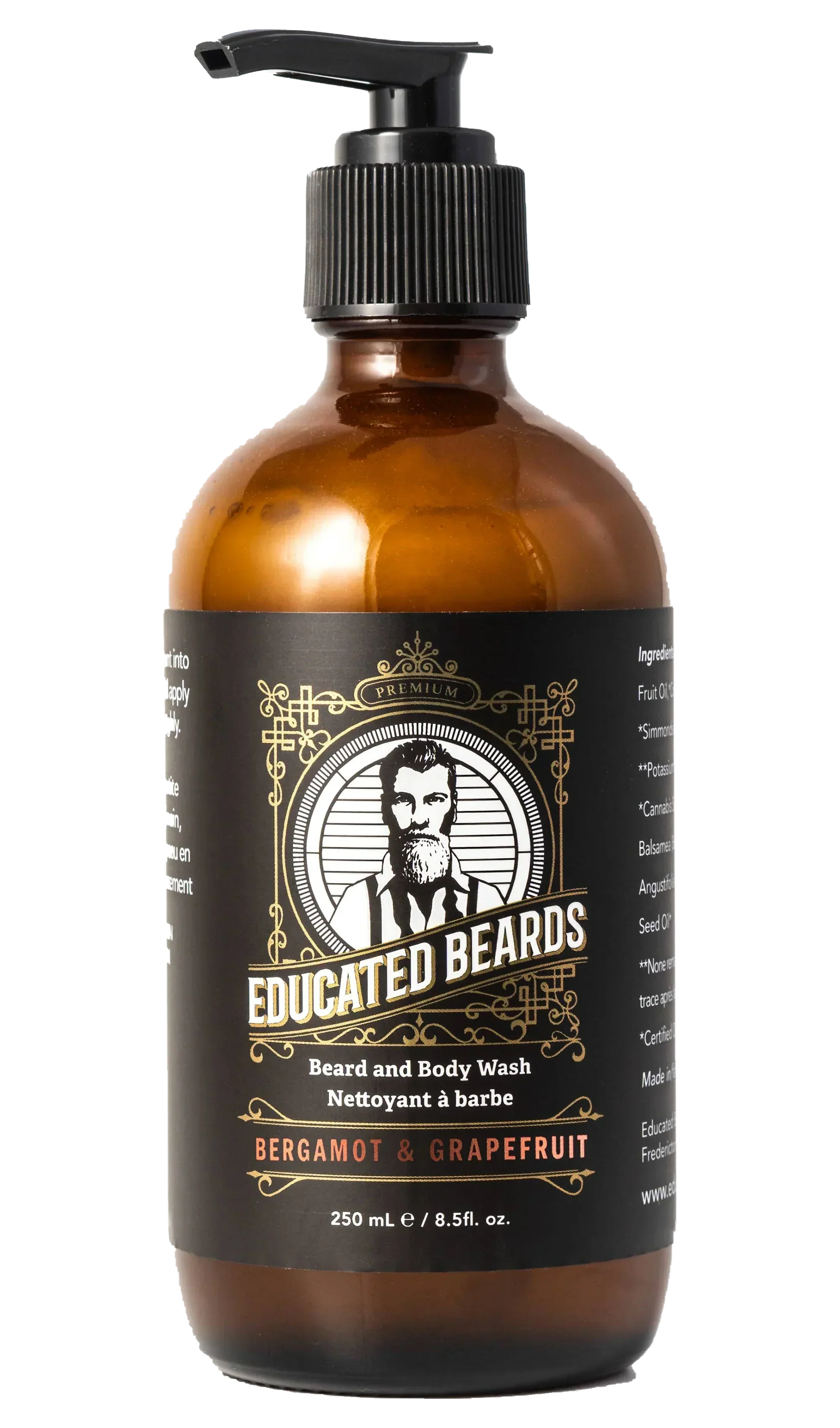 Image of Educated Beards Purifying Beard & Body Wash - Bergamot Grapefruit, 250ml-1