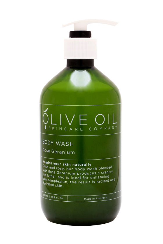 Image of Body Wash, Castile Style , Rose Geranium 500ml-1