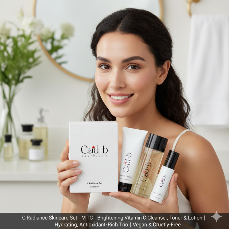 Image of C Radiance Skincare Set - VITC | Brightening Vitamin C Cleanser, Toner & Lotion | Hydrating, Antioxidant-Rich Trio | Vegan & Cruelty-Free