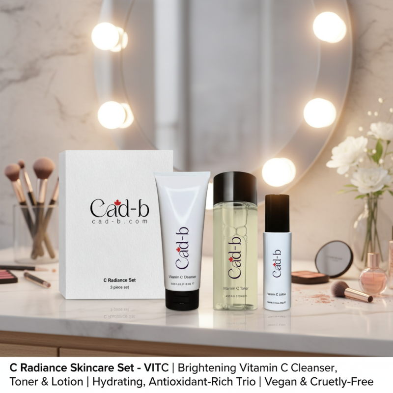 Image of C Radiance Skincare Set - VITC | Brightening Vitamin C Cleanser, Toner & Lotion | Hydrating, Antioxidant-Rich Trio | Vegan & Cruelty-Free