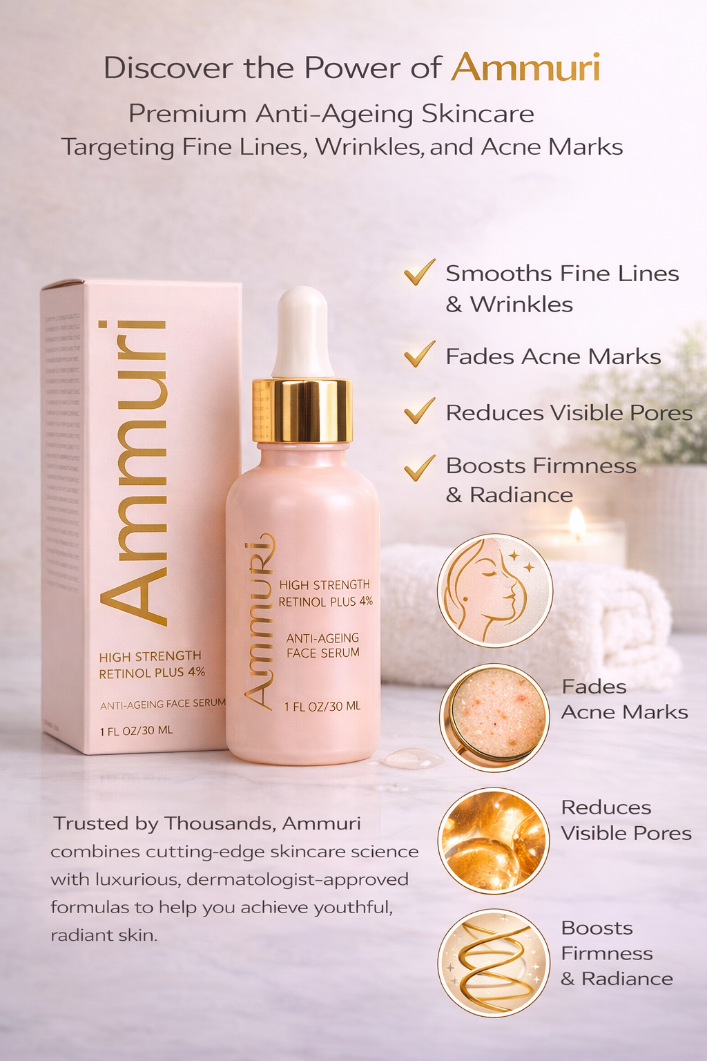 Image of Ammuri Skincare High Strength 4% Retinol Serum 30ml-1