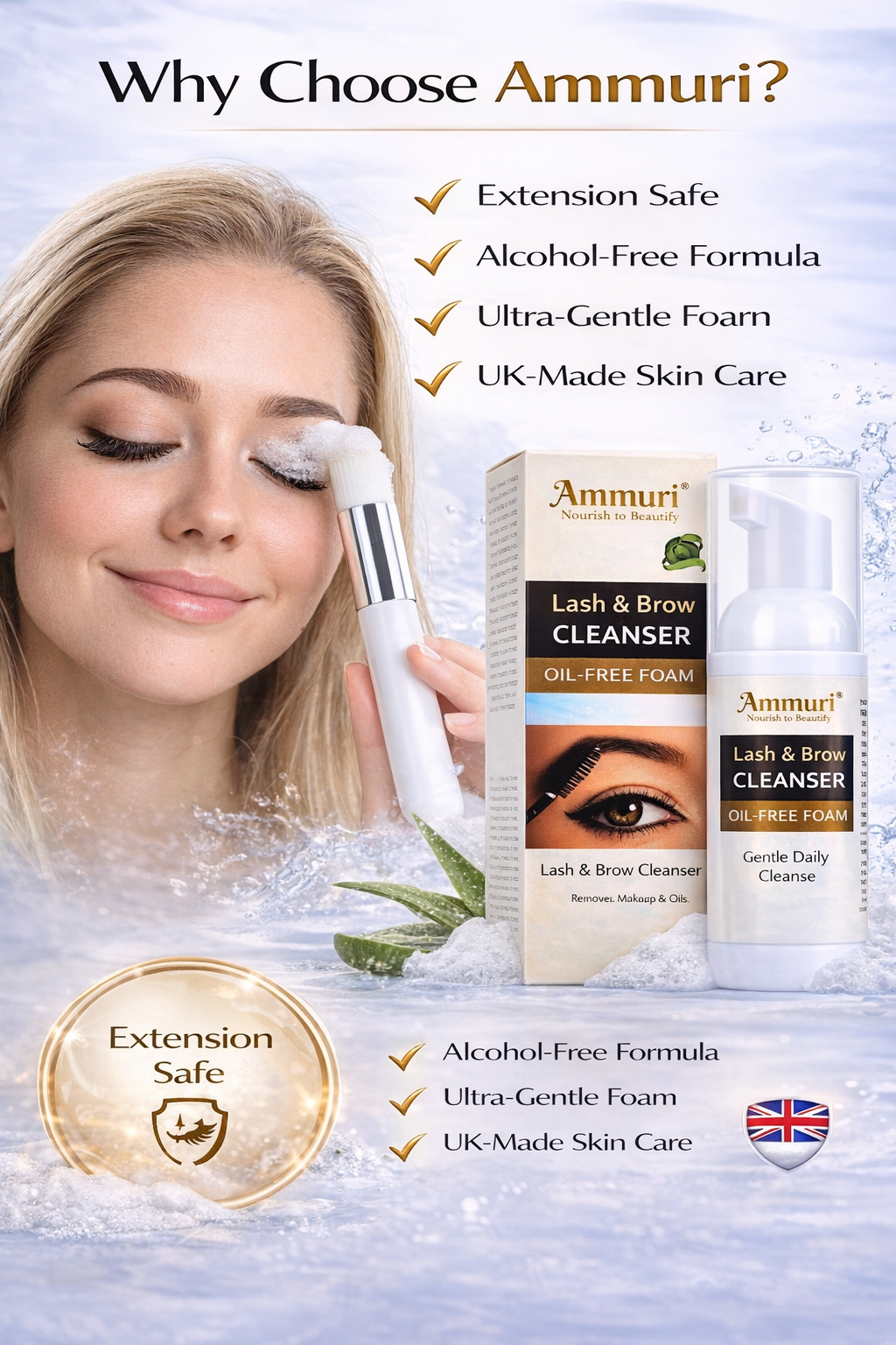 Image of Ammuri Lash & Brow Cleansing Kit: Eyelash Extension Shampoo Kit-4
