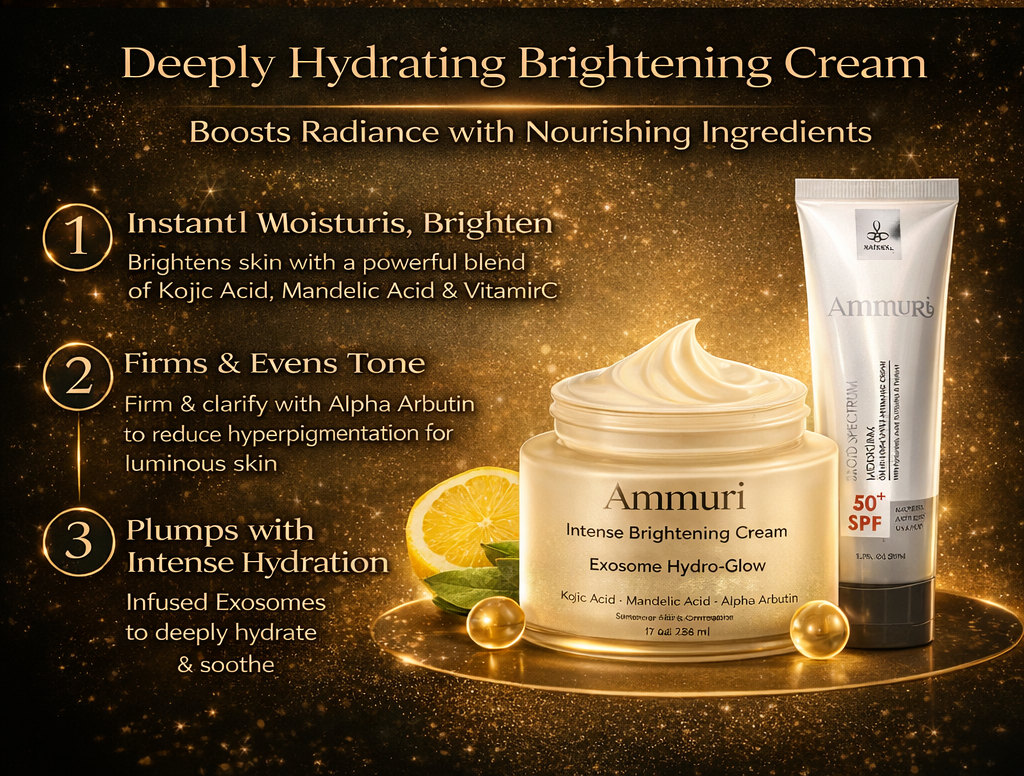 Image of Ammuri Lightening Permanent Whitening Set Kojic Acid Serum Exosome Cream SPF 50-2