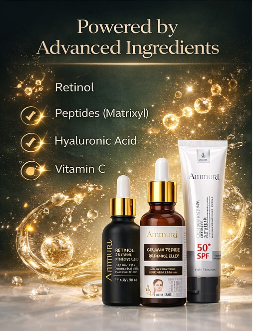 Image of Ammuri Anti Ageing Set Retinol Collagen Serum + SPF 50 Cream Wrinkle Repair Glow-2