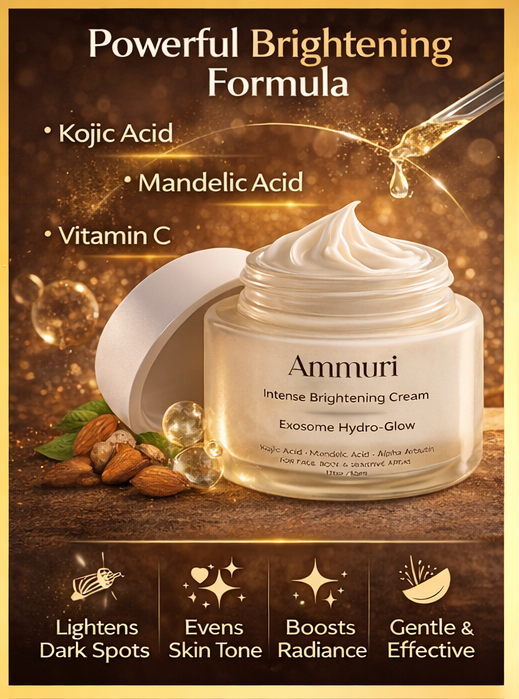 Image of Ammuri Exosome Hydro-Glow Intense Brightening Cream – Hyperpigmentation, Dark Spots & Uneven Skin Tone (Face, Body & Sensitive Areas)-1