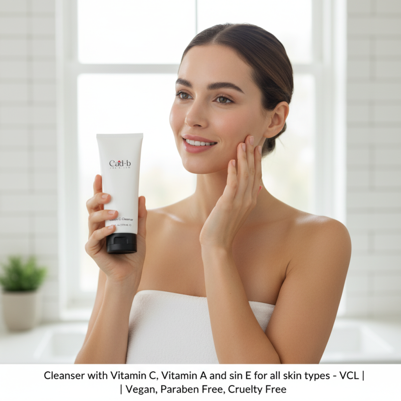 Image of Cleanser with Vitamin C, Vitamin A and Vitamin E for all skin types - VCL | Vegan, Paraben Free, Cruelty Free