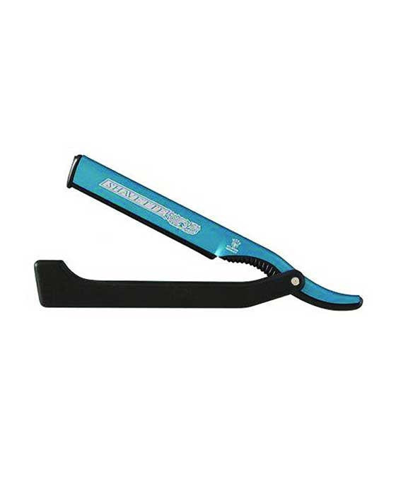 Image of Dovo Shavette, Blue Aluminum with Black Plastic Handle-0