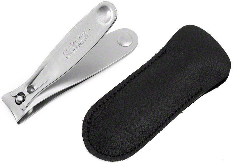 Image of Dovo Stainless Satin Finished Large Nail Clipper, in Leather Sheath-0