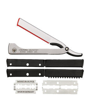 Image of Dovo Shavette, Silver Aluminum with Stainless Steel Handle-0