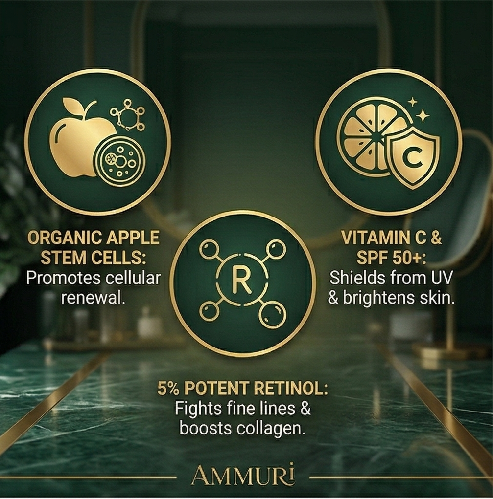 Image of Ammuri Vitamin C Retinol Serum & SPF 50 Cream Brightening Skincare Routine Glow-3